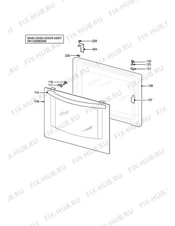 Взрыв-схема плиты (духовки) Parkinson Cowan L55GX3BL - Схема узла H10 Main Oven Door (large)